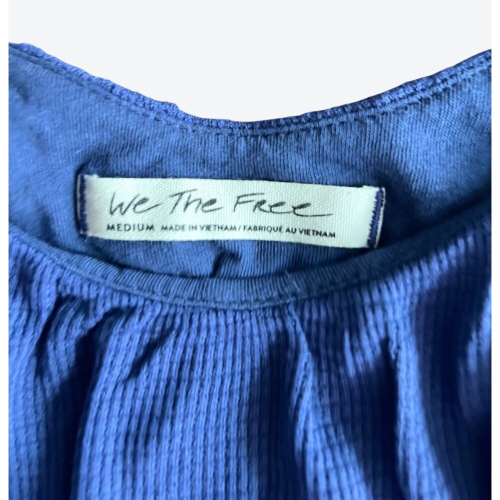 Free People Womens Bondi Thermal Long Sleeve Blouson True Blue Medium - Picture 6 of 16